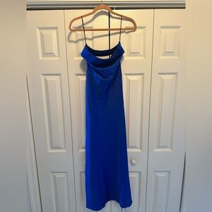 Love & Lemonade Blue SATIN Dress SIZE X-SMALL NWT